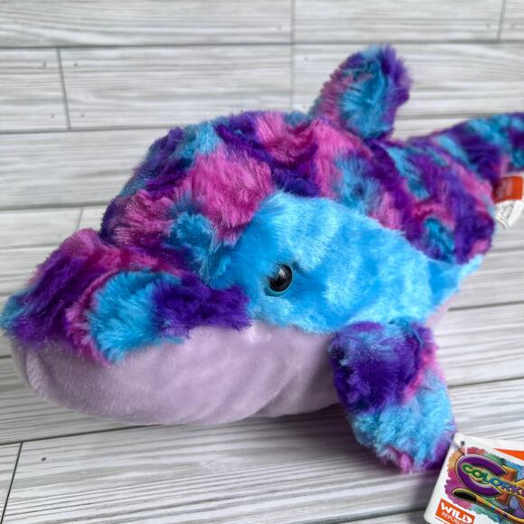 NWT Wild Republic Colorkins Multi-Color Tie-Dye Dolphin Stuffed Animal - Picture 2 of 14